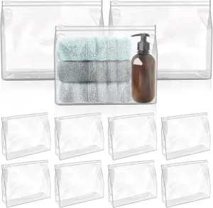 10 Pcs Bikini Organizing Bags – Waterproof Bathing Suit Storage Organizers, Swimwear Organization Makeup Bag Toiletries Plastic Cosmetic Bag for Closet, Drawers, and Travel (Clear)