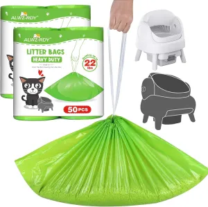100 Count Cat Litter Bags Liners Compatible with Neakasa M1 and Petpivot Self Cleaning Cat Litter Box Replaced Waste Bags with Drawstring Heavy Duty Leak-proof 27" x 13"