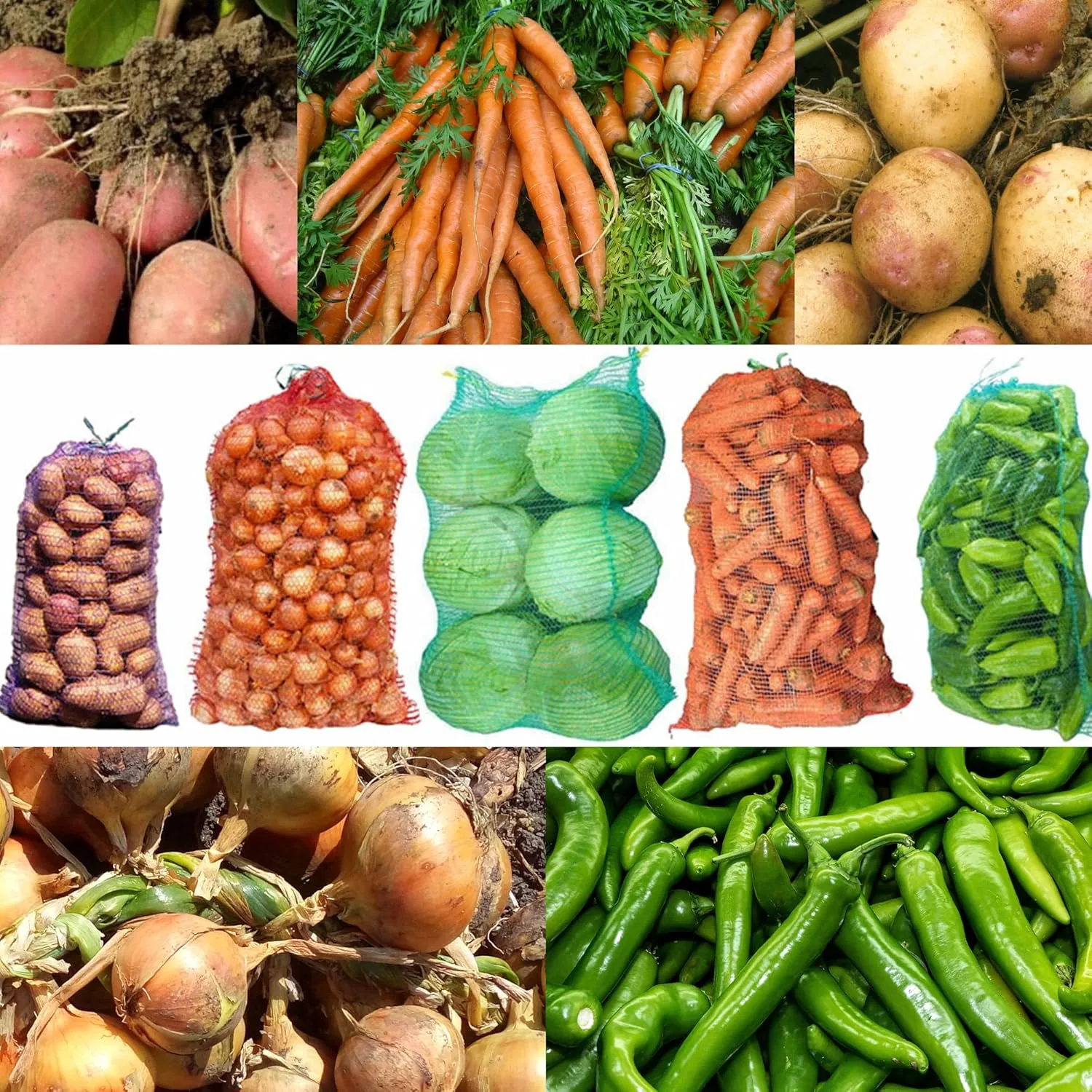 100 Pack 20'' x 14'' Mesh Onion Bags, Reusable Drawstring Fresh Produce Storage Bags for Onions, Vegetables, Potatoes, Citrus, Crawfish Firewood