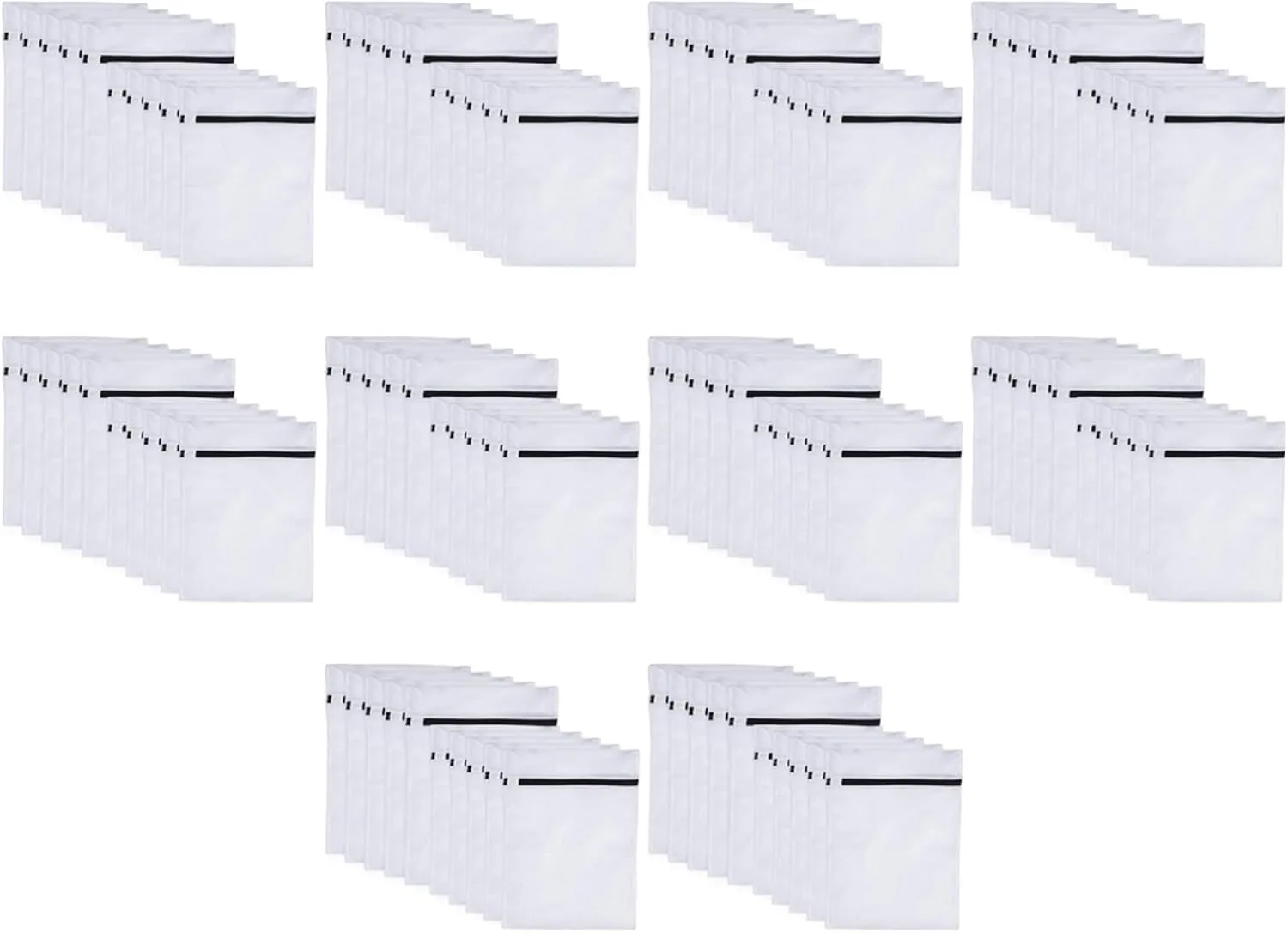 100 Pack Washing Machine Laundry Bags, Zippered Mesh Laundry Bags, Laundry Bags for Blouses, Bras, Hosiery(50S 50L)
