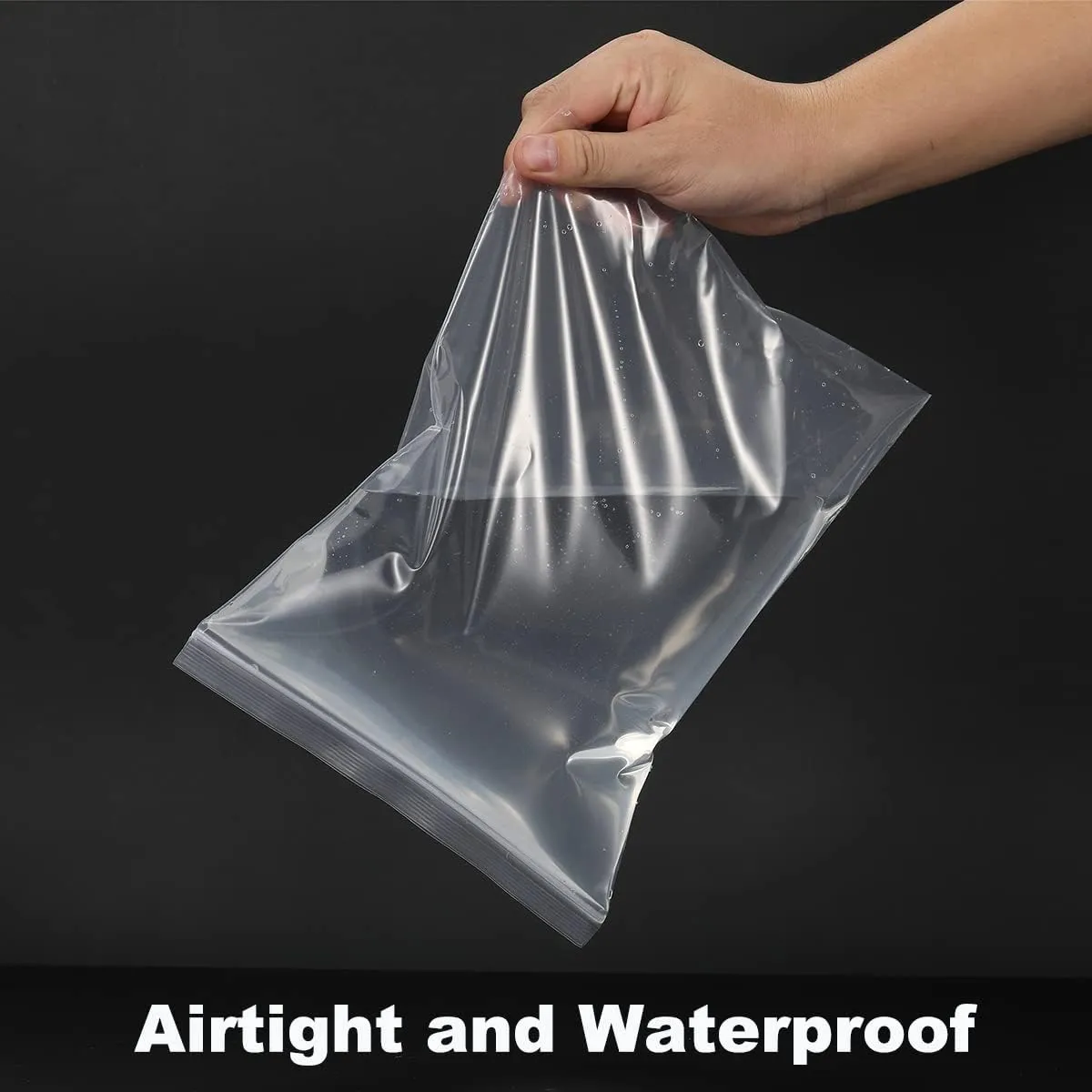100 PCS 8" x 10" Thick Clear Zip Poly Lock Plastic Bags Seal Reclosable Zip Bag Durable 2.4 Mil Photo Cards Envelopes Snacks Seeds Zipper Bags