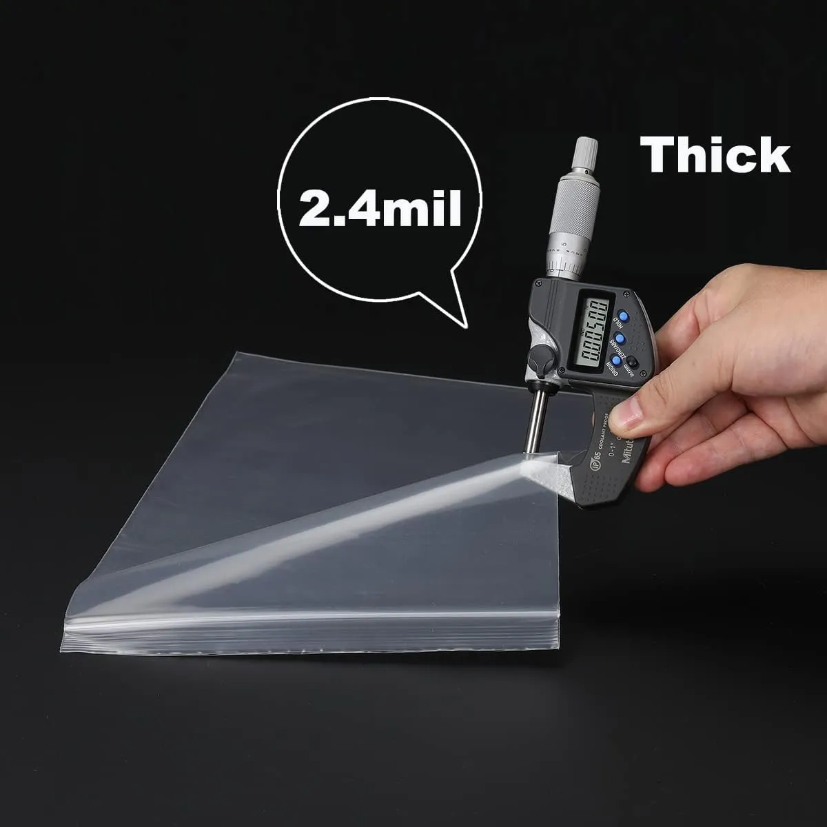 100 PCS 8" x 10" Thick Clear Zip Poly Lock Plastic Bags Seal Reclosable Zip Bag Durable 2.4 Mil Photo Cards Envelopes Snacks Seeds Zipper Bags