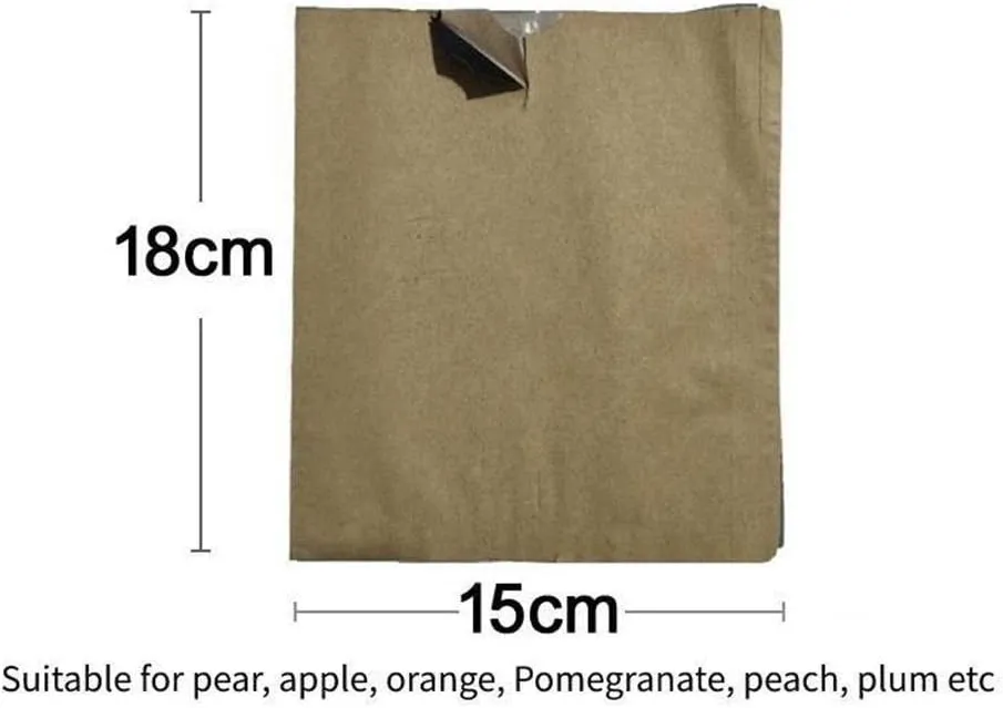 100pcs Fruit Protection Bag, Double Layer Waterproof Grow Bags, Agriculture Orchard Breeding Bag for Peach/Apple/Pear, Pest Control Anti-Bird (Color : Black Inside)