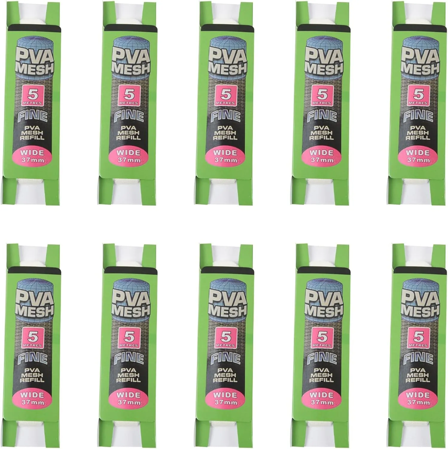 10X 5M PVA 37mm Wide Mesh Refill Carp Fishing Stocking Boilie Rig Bait Wrap Bags