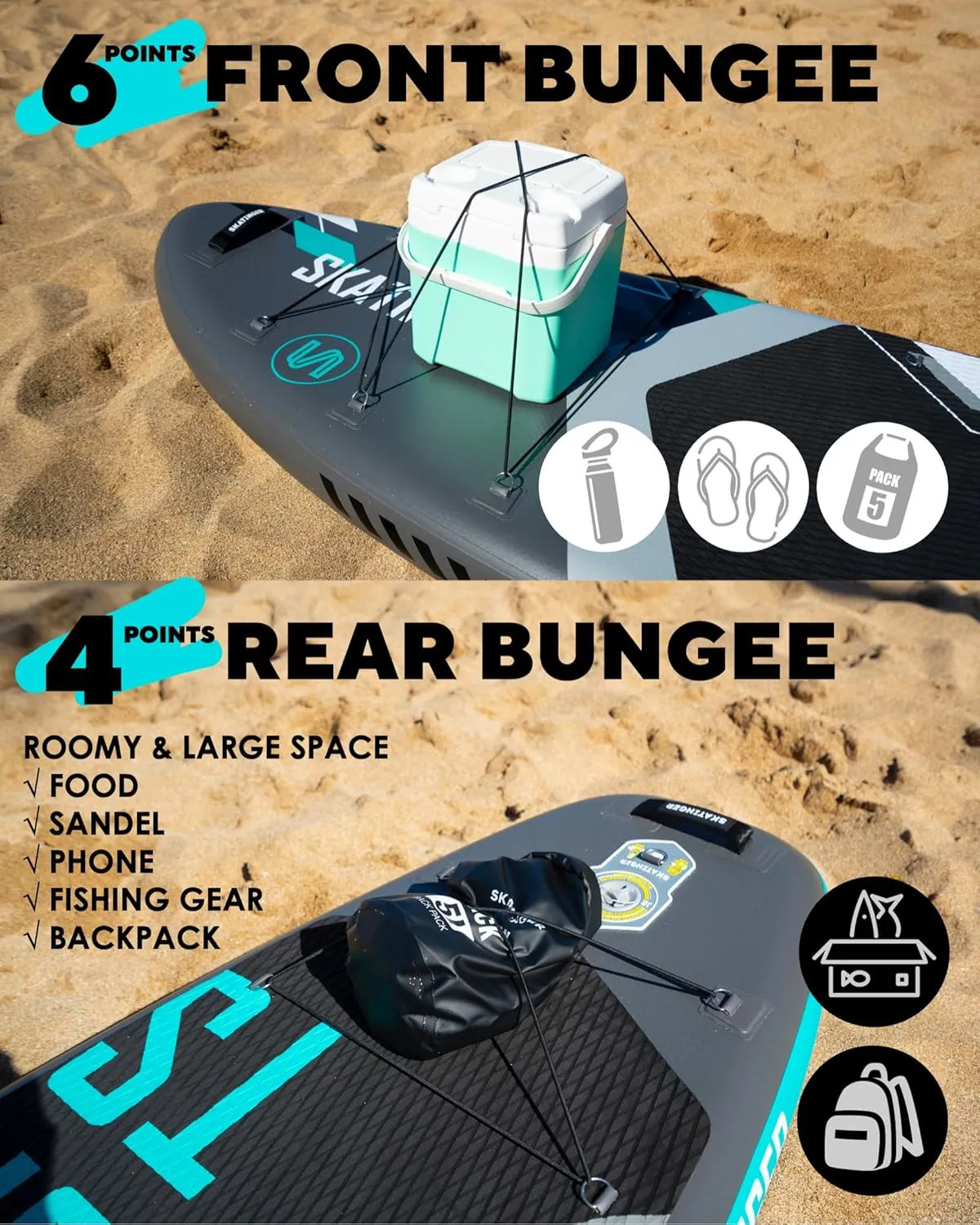 11'6×35" Super Wide Inflatable Paddle Board, Ultra Stable Stand Up Paddleboards for 450lb/3 People/Family/Big Size w/Shoulder Strap, 100L Backpack, All-Round Sup Board, US Fin