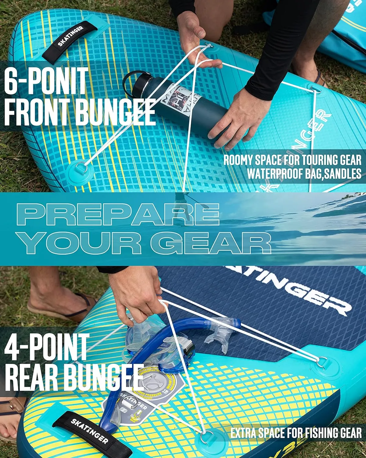 11'6×35" Super Wide Inflatable Paddle Board, Ultra Stable Stand Up Paddleboards for 450lb/3 People/Family/Big Size w/Shoulder Strap, 100L Backpack, All-Round Sup Board, US Fin