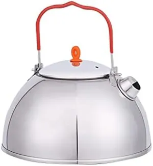 1.1L Outdoor Camping Fishing Stainless Steel Water Kettle Teapot Coffee Pot Hiking Picnic Tea Pot Kettle with Tea Filter (Color : Silver, Size : 1.1L) (Silver 1.1L)