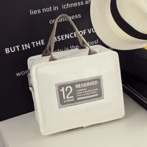12o'clock Fashion Insulated Lunch Bag (White) - H00254