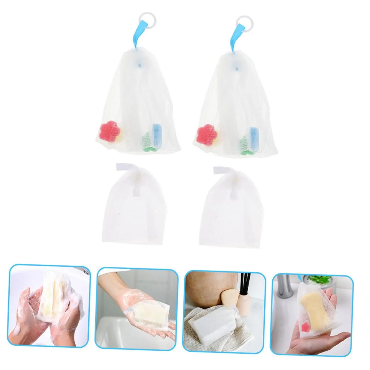 12pcs Face Cleaning Foaming Net Soap Pouch for Enhanced Lathering Lightweight Mesh Design Hanging Comfortable Texture for Easy Use for Soap Making and Daily Cleansing
