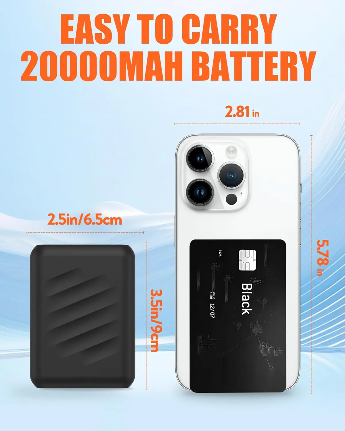 12V 20000mAh Heated Vest Battery Pack for Heating Jacket Coat Pants Underwear, DC Port Heated Clothing Replacement Battery Pack