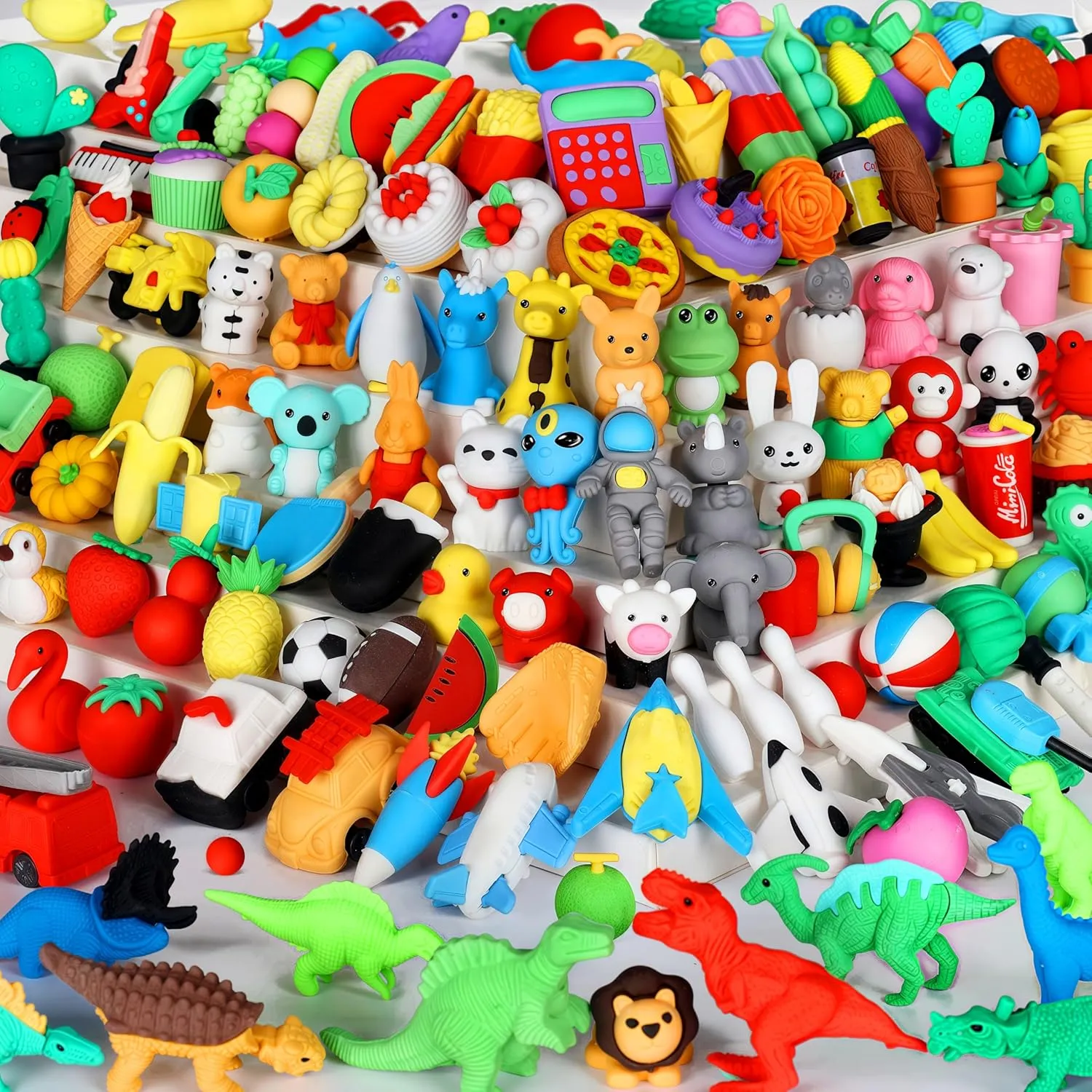 131Pcs Animal Erasers Desk Pets for Kids Animal Pencil Erasers Bulk Puzzle Eraser Toys Gifts for Classroom Prizes,Game Reward,Treasure Box,Easter Egg Fillers,Goodie Bag Stuffer,Party Favors
