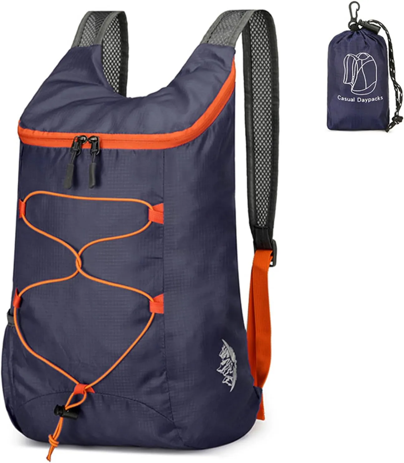 15L Lightweight Packable Backpack for Travel Camping, Outdoor Foldable Hiking Backpacks Water Resistant Daypack for Men Women (Dark Blue)