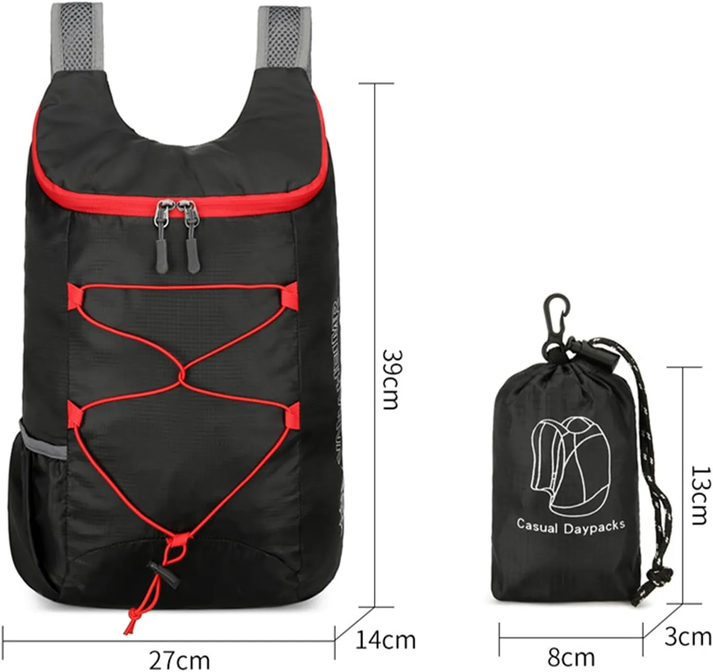 15L Lightweight Packable Backpack for Travel Camping, Outdoor Foldable Hiking Backpacks Water Resistant Daypack for Men Women (Dark Blue)
