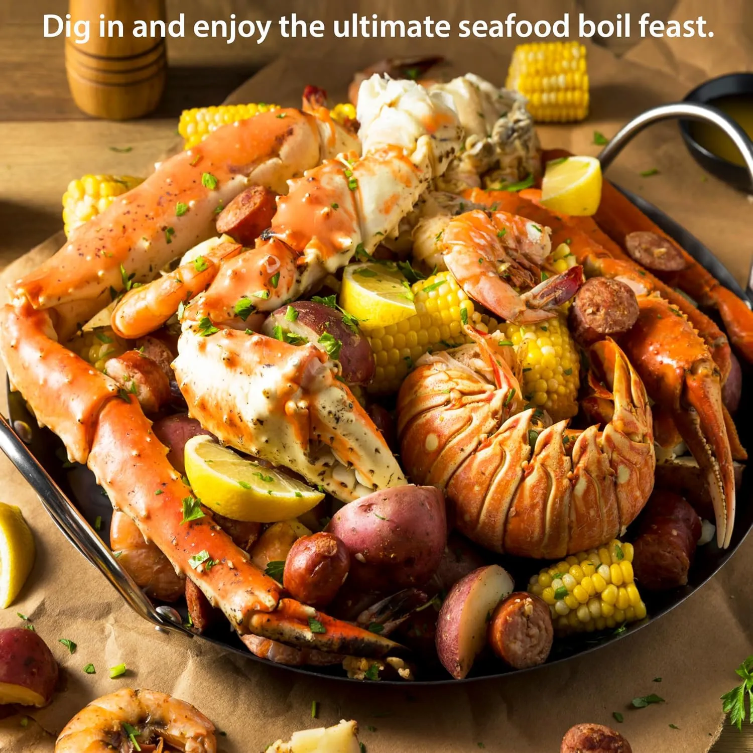 16" Seafood Boil & Steamer Bags - Pack of 10, Seafood Boiling Bags for Crab, Crawfish, Shellfish - Low Country Boil, Clambake, Crab Boil, Soup Stock Socks, Vegetable Storage Bags