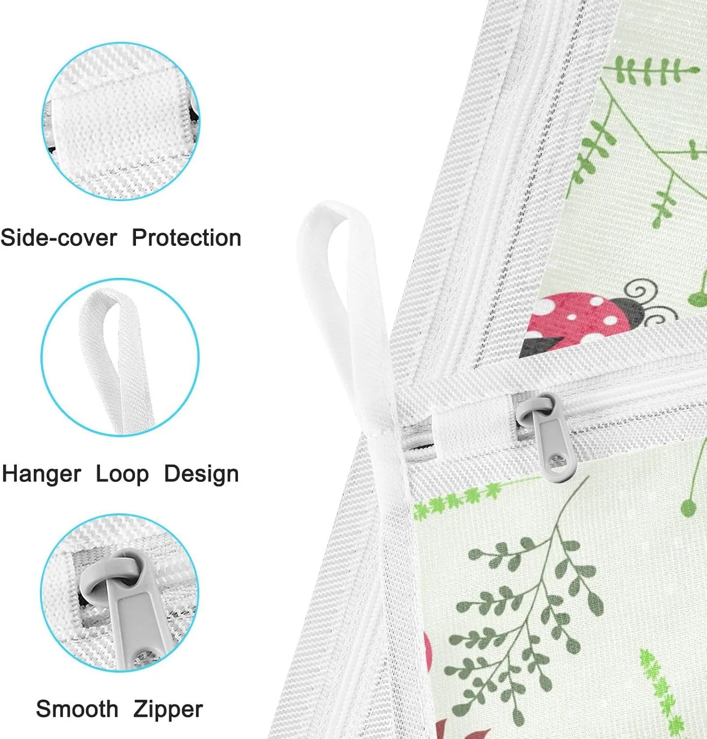 2 Pcs Mesh Laundry Bags Delicates Laundry Bag with Zipper Dirty Clothes Travel Bag,for Laundry Washing Machine Bra Hosiery Underwear Beige Ladybug