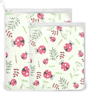 2 Pcs Mesh Laundry Bags Delicates Laundry Bag with Zipper Dirty Clothes Travel Bag,for Laundry Washing Machine Bra Hosiery Underwear Beige Ladybug