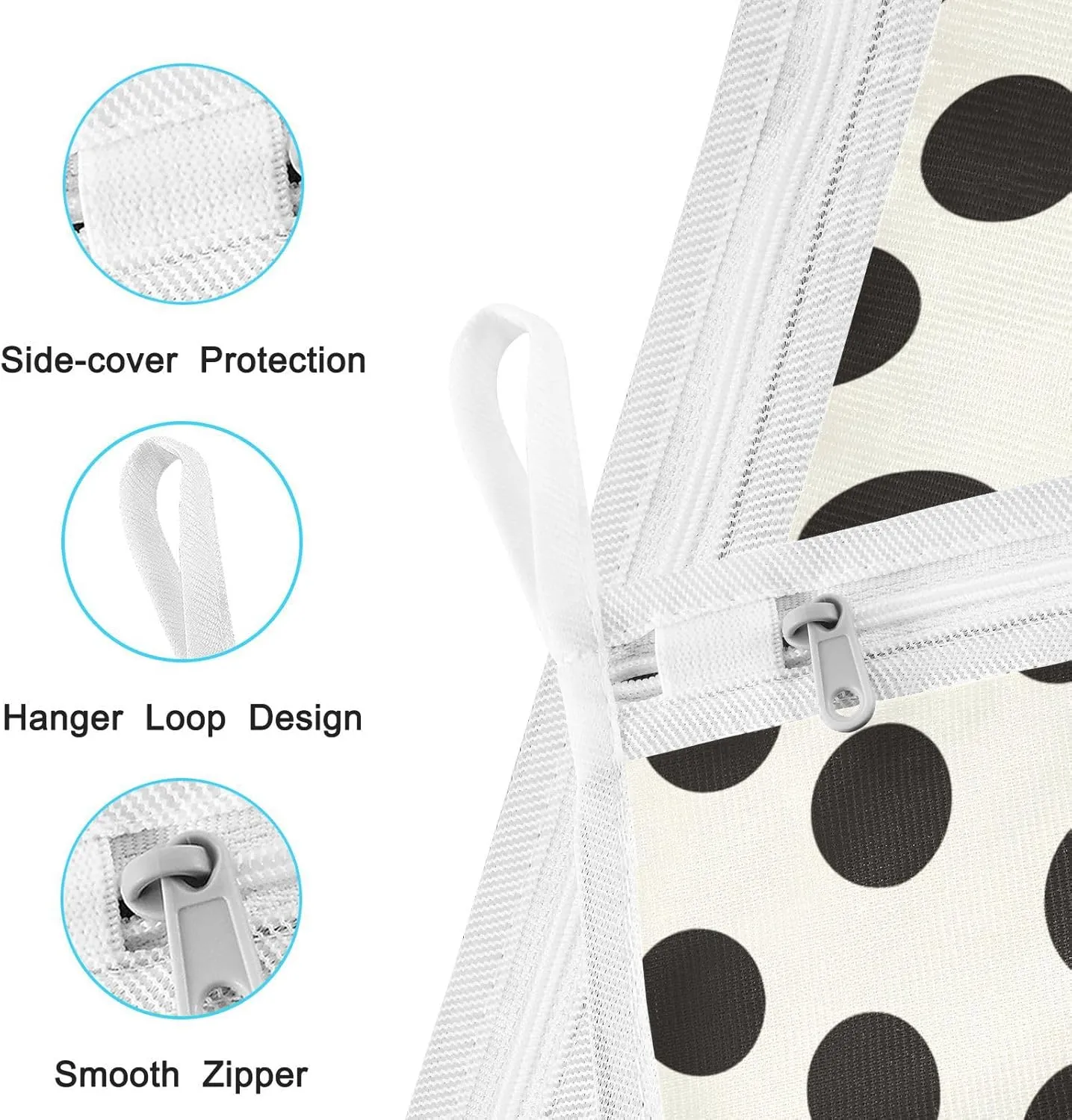 2 Pcs Mesh Laundry Bags Delicates Laundry Bag with Zipper Dirty Clothes Travel Bag,for Laundry Washing Machine Bra Hosiery Underwear Black Dots