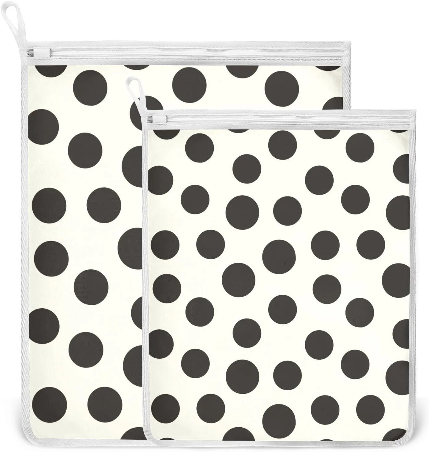 2 Pcs Mesh Laundry Bags Delicates Laundry Bag with Zipper Dirty Clothes Travel Bag,for Laundry Washing Machine Bra Hosiery Underwear Black Dots
