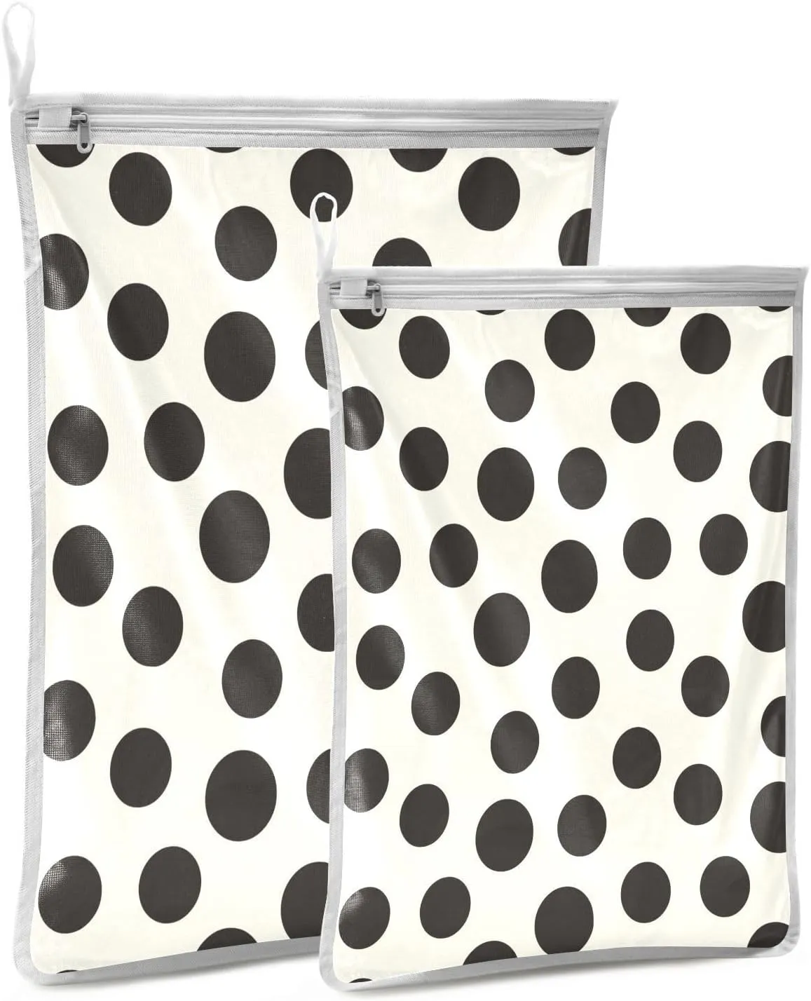 2 Pcs Mesh Laundry Bags Delicates Laundry Bag with Zipper Dirty Clothes Travel Bag,for Laundry Washing Machine Bra Hosiery Underwear Black Dots