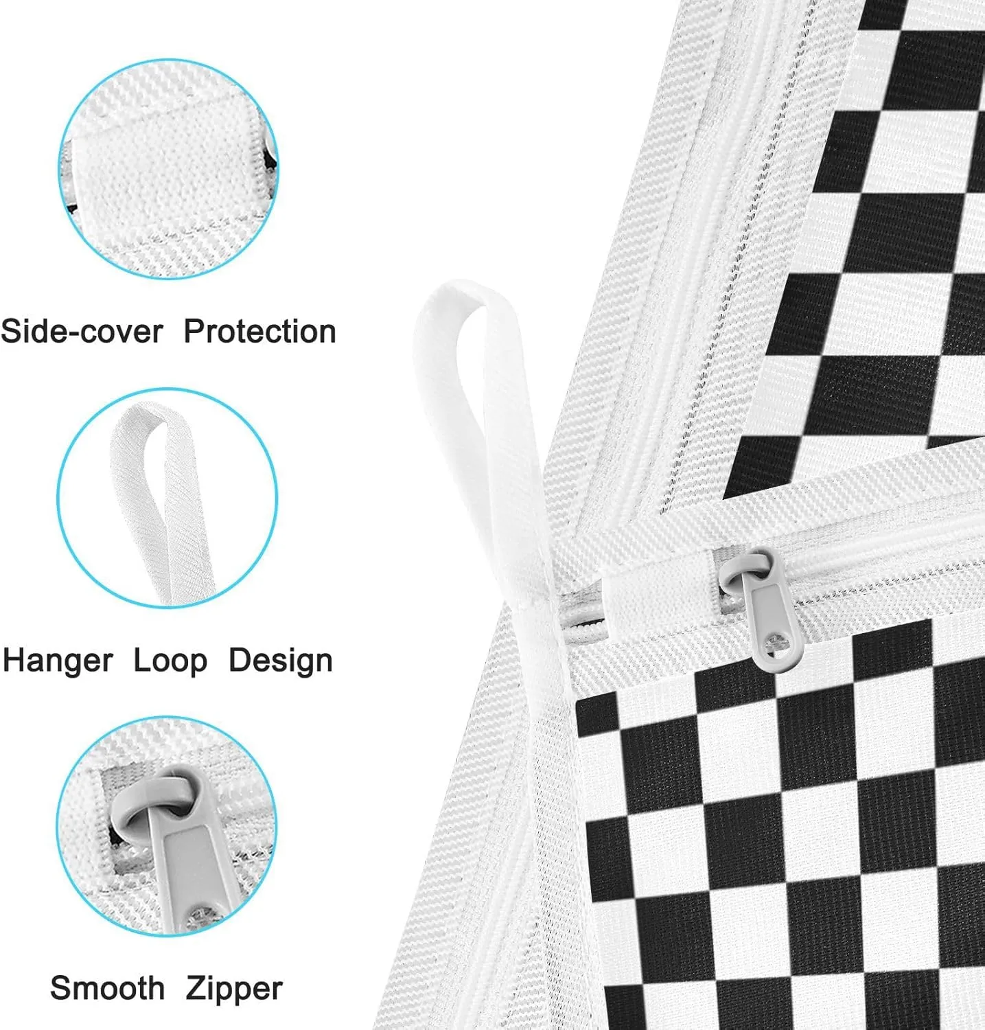 2 Pcs Mesh Laundry Bags Delicates Laundry Bag with Zipper Dirty Clothes Travel Bag,for Laundry Washing Machine Bra Hosiery Underwear Black White Plaid Pattern