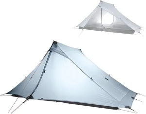 2 Person Outdoor Ultralight Camping Tent 3 Season 20D Nylon Both Sides Silicon Tent Easy Set Up Windproof Tent Portable Carry Bag
