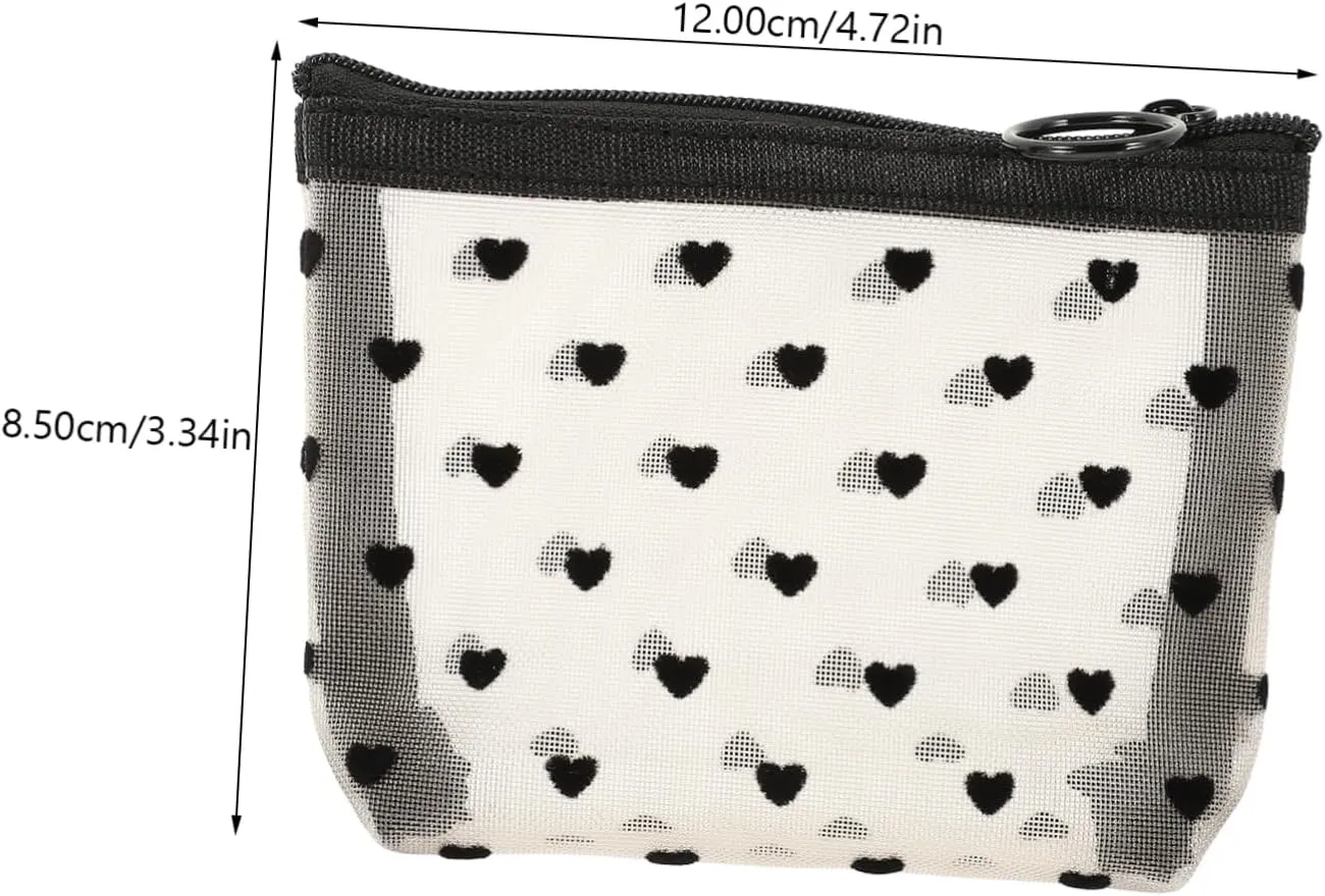 2 Sets Mesh Cosmetic Bag Toiletry Bag for Travel Clear Organizer Bags Mesh Pencil Bag Travel, Beigex3pcs, 12X8.5X3CMx3pcs