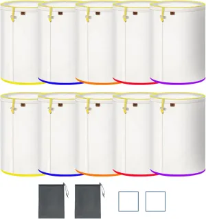 2 Sets Mesh Filter Bags, 5 Color Reusable Nylon Mesh Storage Bags For 5 Gallon Bucket (10 packs)