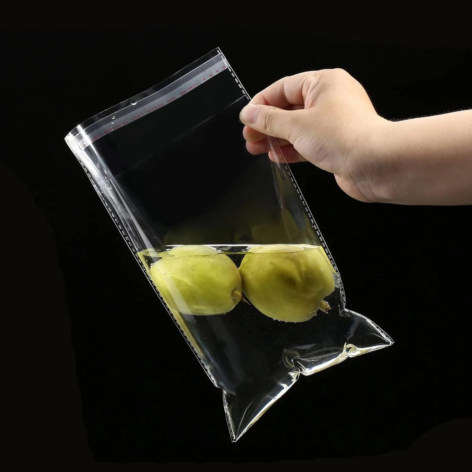 200 Pcs 7" x 9" Thick Clear Resealable Cello Seal Cellophane Bags Self Adhesive Packing Bakery Prints Photos Cards Gift Poly Cellophane Bag