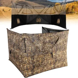 2/3 Panel Pop Up Ground Blind, Easy-Setup Hunting Blind for Deer, Turkey, Duck(Dry Grass Camo)