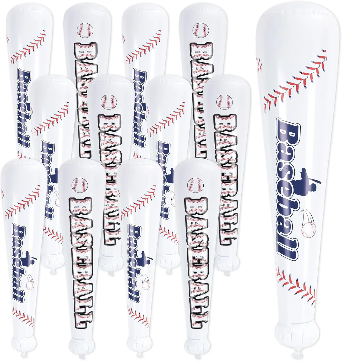 24 Pack 20 Inch Inflatable Baseball Bat, Oversized Inflatable Toy Bat, Baseball Party Favors Goodie Bag Stuffers,Sports Birthday Party Favors for Kids, Carnival Prizes Supplies