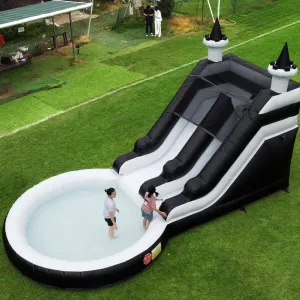 24FT(L) Commercial Grade Water Slide for Kids Adults, w/ (Heavy Duty Full PVC) (Big Airtight Splash Water Pool), (950w Blower), Inflatable Waterslide for Backyard, Outdoor Slide Park