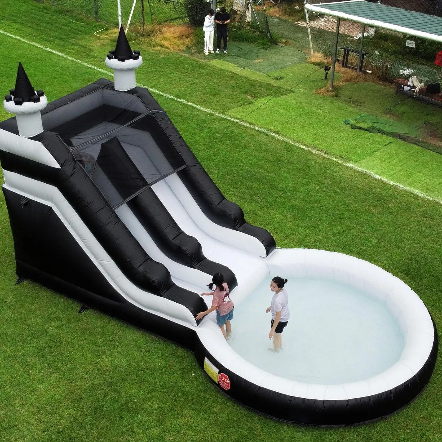 24FT(L) Inflatable Water Slide for Adults Kids, w/ (Heavy Duty Full PVC) (Big Airtight Splash Water Pool), (950w Blower), Commercial Grade WaterSlide for Backyard,Outdoor Slide Park
