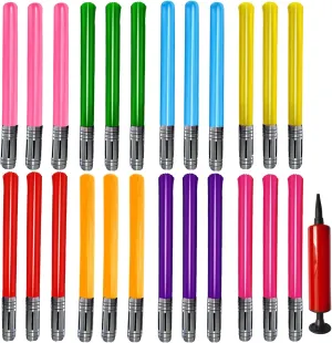 25 Pieces Inflatable Light Saber Sword Toys,Inflatable lightsaber Swords for Star Wars Themed Party,Inflatable Sword Toys Party Bags Stocking Stuffers for Kids Cosplay Party Favors(8 Colors)