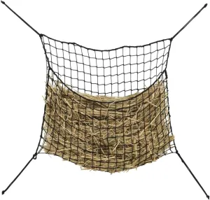 2PCS Heavy-Duty Slow Feed Hay Net for Horses, Goat, Sheep – Reduce Waste & Support Healthy Digestion, Durable Hay Bags with Easy Install & Quick Hanging, Square (Black)