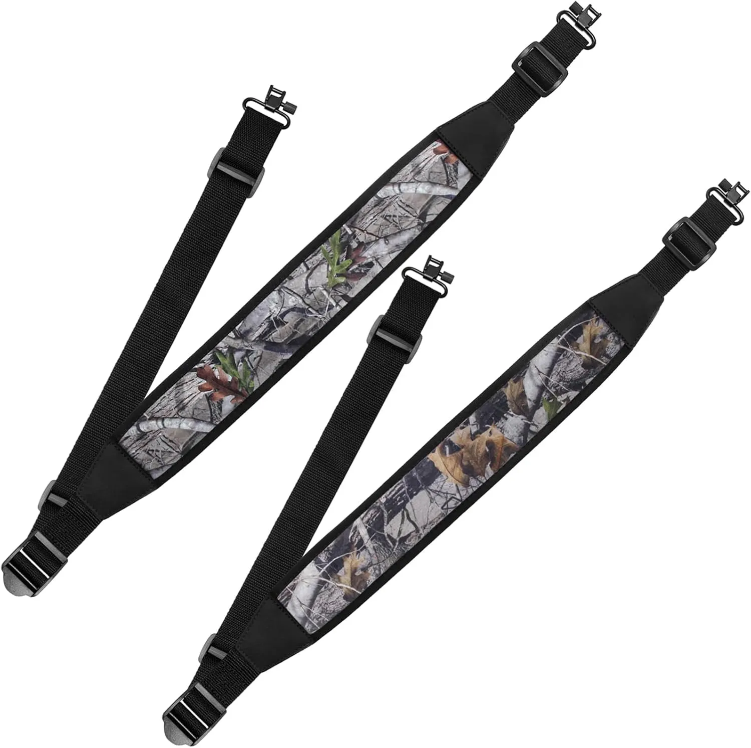 2PCS Rifle Sling, Gun Sling for Rifle Shoulder Strap Two Point Neoprene Padded Shotgun Strap with Steel Swivels, Length Adjustable Shoulder Gun Padded (2)