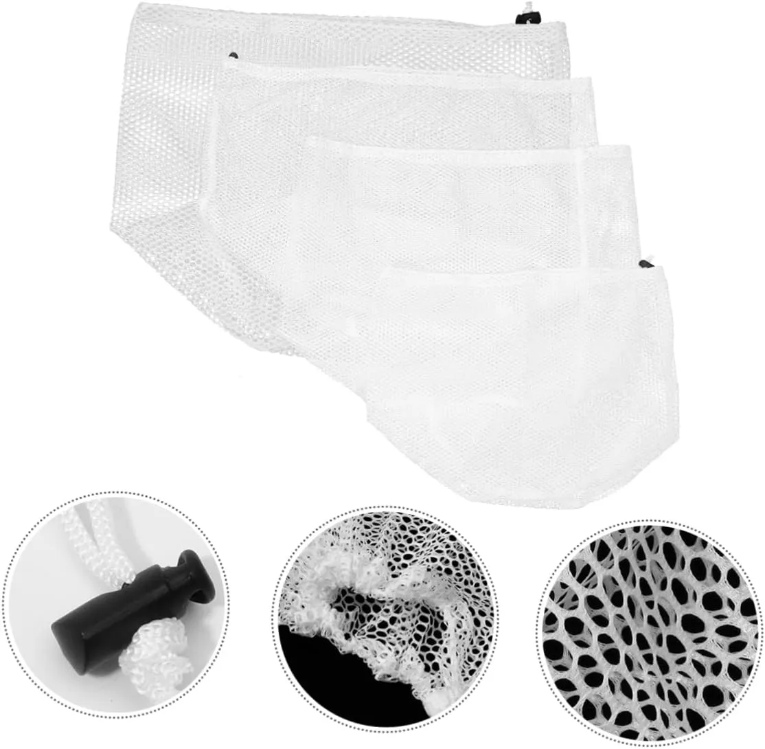 2sets 4pcs Travel Mesh Laundry Bags Heavy Duty Drawstring Wash Bags for College Dorms Home Protects Clothes Lightweight Storage 4pcs*2