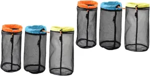 2sets Small Pouch Compression Bags Mesh Drawstring Bag Quilt Storage Sack Laundry for Camping Laundry for Mesh Organizer 3pcs*2