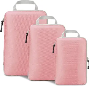 3 PCS Compression Packing Cubes for Suitcase Travel Luggage Organizer Bags Set Packing Organizers Compression Suitcase Bag Travel Essential Bag