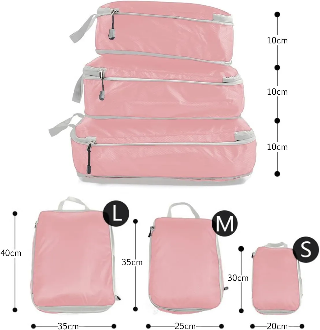 3 PCS Compression Packing Cubes for Suitcase Travel Luggage Organizer Bags Set Packing Organizers Compression Suitcase Bag Travel Essential Bag
