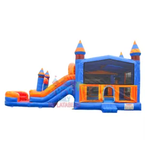 30' Inflatable Dry Bounce House Slide Combo