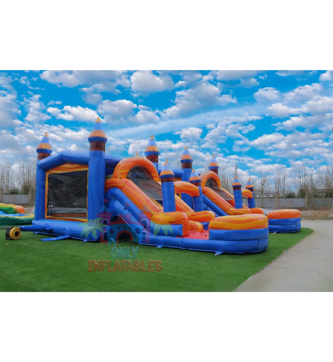 30' Inflatable Dry Bounce House Slide Combo