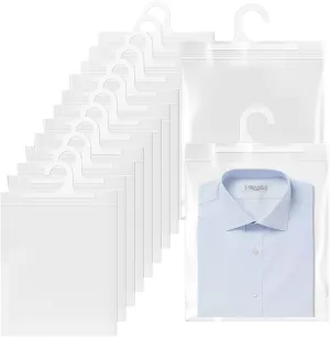 30 Pack Hanging Storage Bags, Headphone Storage Classroom Large Hook 10 X14.95-Inch Clear Plastic Bags for Classroom Library and Pharmacy Use