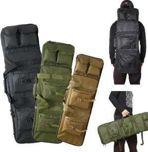 32/37/46 inch Double Rifle Case Soft Bag Gun Case,Tactical Double Long Gun Bag,with Lockable Zipper and Backpack Strap,for Outdoor Hunting Shooting,Gun Case Storage & Transportation