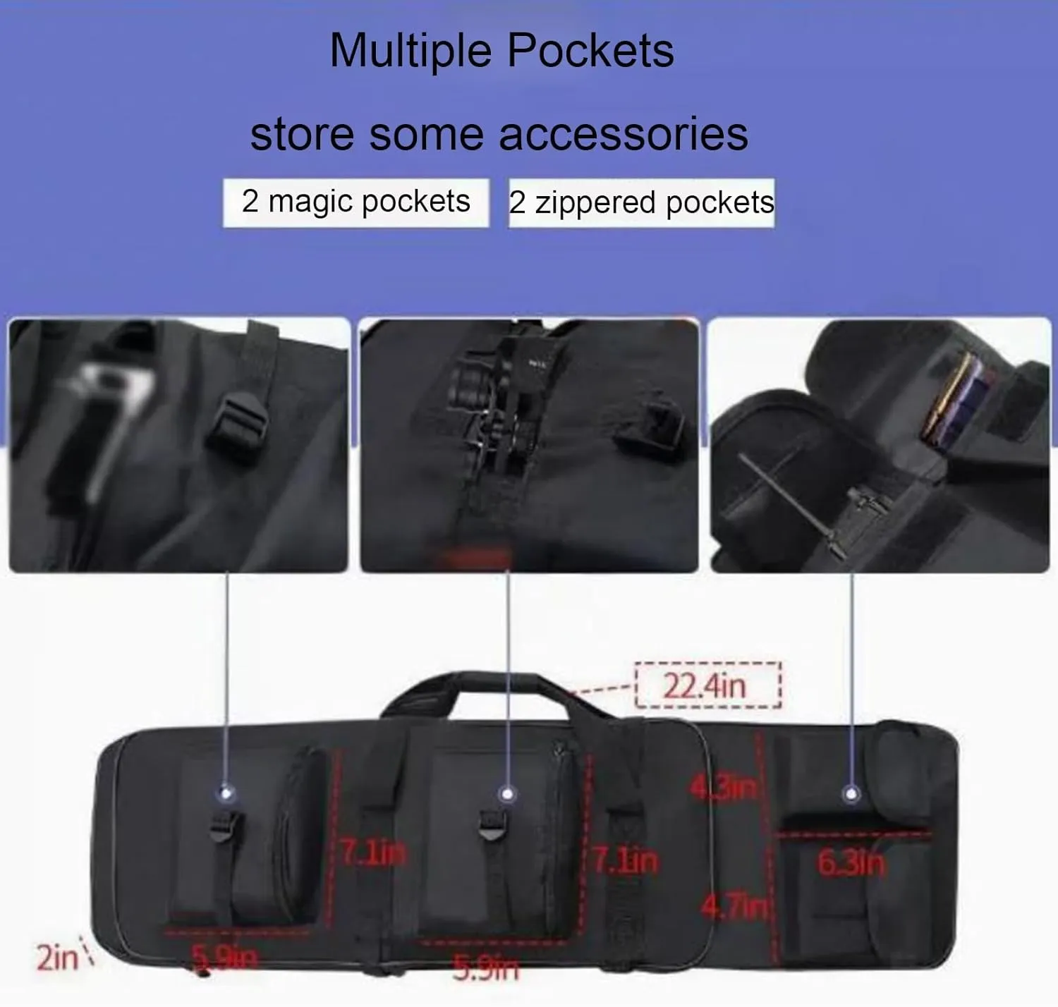 32/37/46 inch Double Rifle Case Soft Bag Gun Case,Tactical Double Long Gun Bag,with Lockable Zipper and Backpack Strap,for Outdoor Hunting Shooting,Gun Case Storage & Transportation