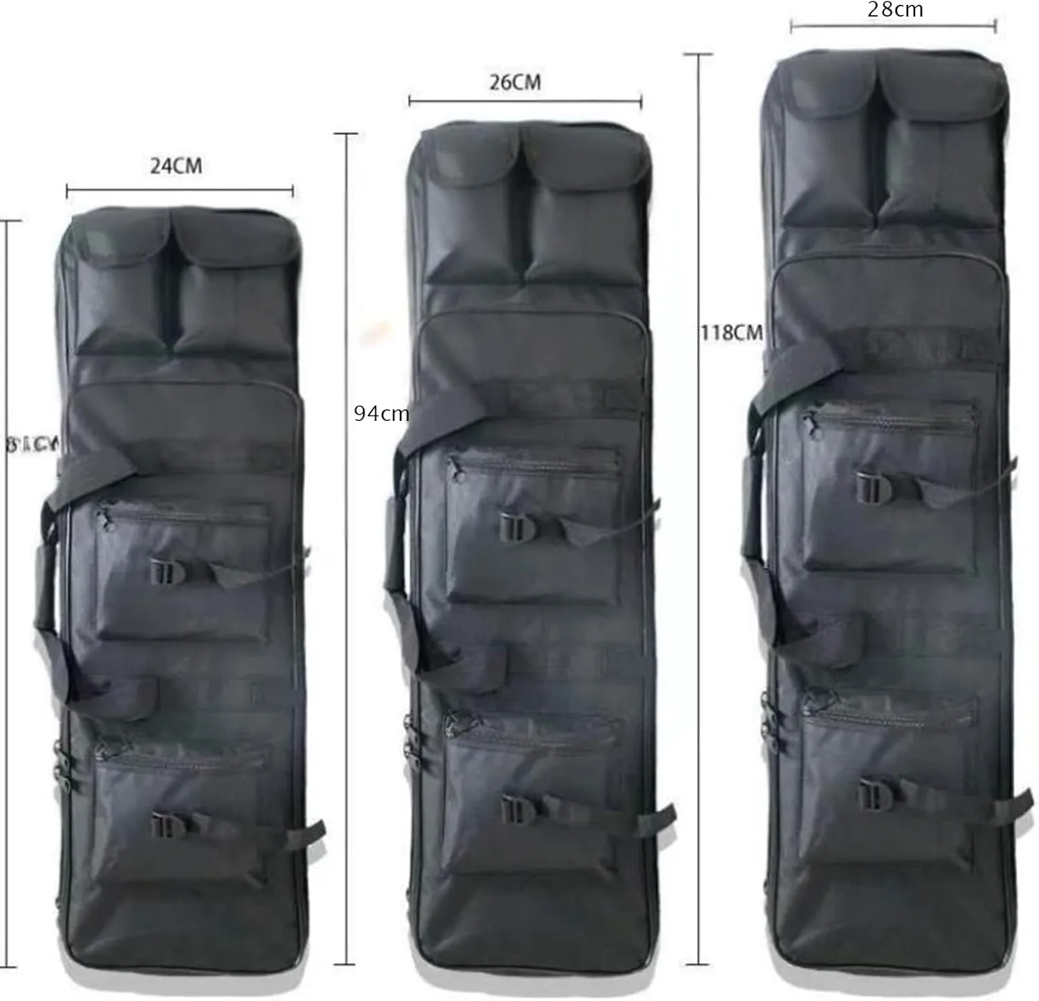 32/37/46 inch Double Rifle Case Soft Bag Gun Case,Tactical Double Long Gun Bag,with Lockable Zipper and Backpack Strap,for Outdoor Hunting Shooting,Gun Case Storage & Transportation