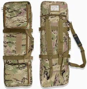 33 inch Double Rifle Bag Soft Pistol Cases, with Backpack Strap, Lockable Compartment, for Outdoor Hunting Shooting, Gun Case Storage & Transportation