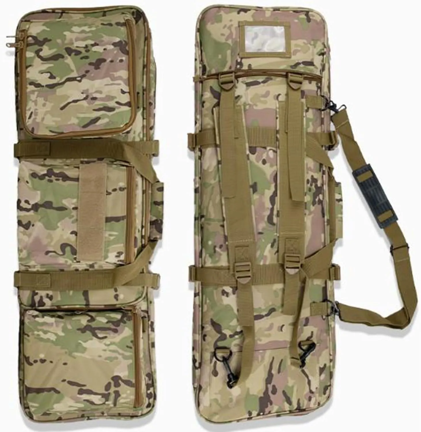 33 inch Double Rifle Bag Soft Pistol Cases, with Backpack Strap, Lockable Compartment, for Outdoor Hunting Shooting, Gun Case Storage & Transportation