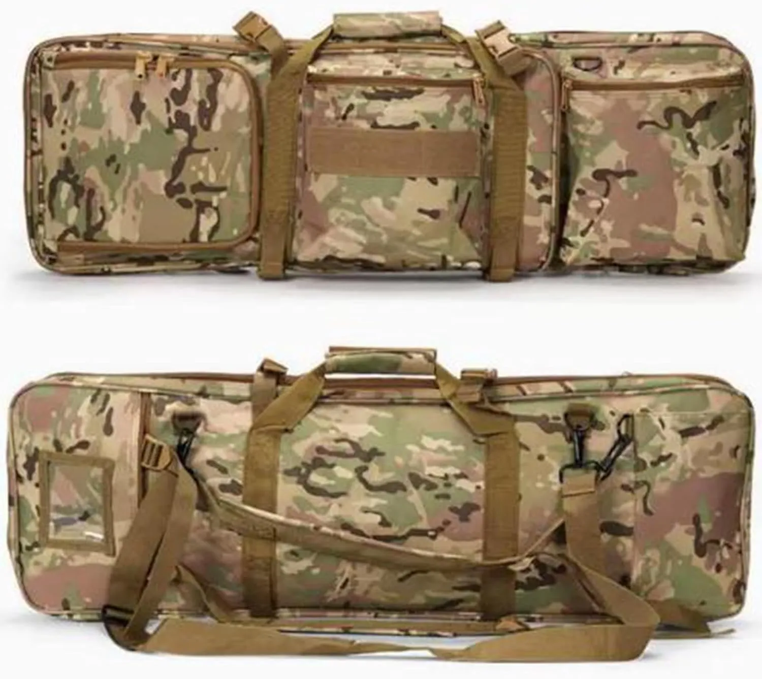 33" Soft Rifle Case Double Long Gun Bag, Tactical Rifle Gun Case, with Lockable Zipper and Backpack Strap, for Shooting Hunting Carrying