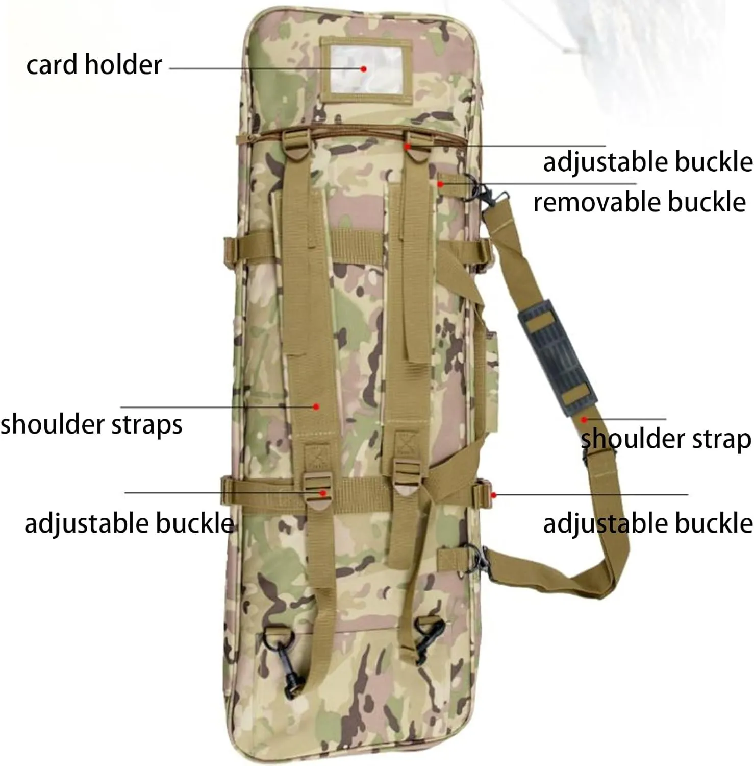33" Soft Rifle Case Double Long Gun Bag, Tactical Rifle Gun Case, with Lockable Zipper and Backpack Strap, for Shooting Hunting Carrying
