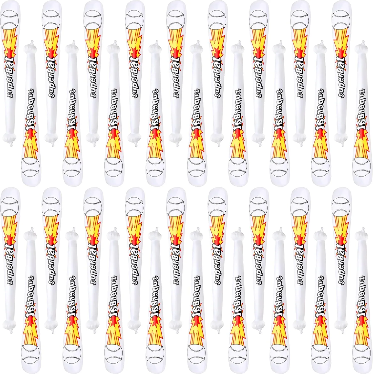 36 Pack Inflatable Baseball Bats Bulk Blow Up Baseball bat inflates for Summer Pool Baseball Birthday Party Favors